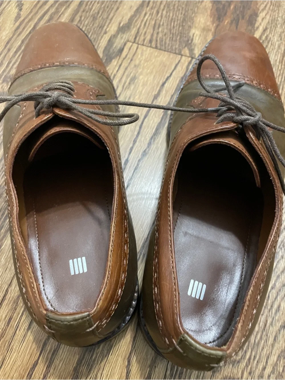 Thom Browne Brown and Olive Two-Tone Leather Oxfords